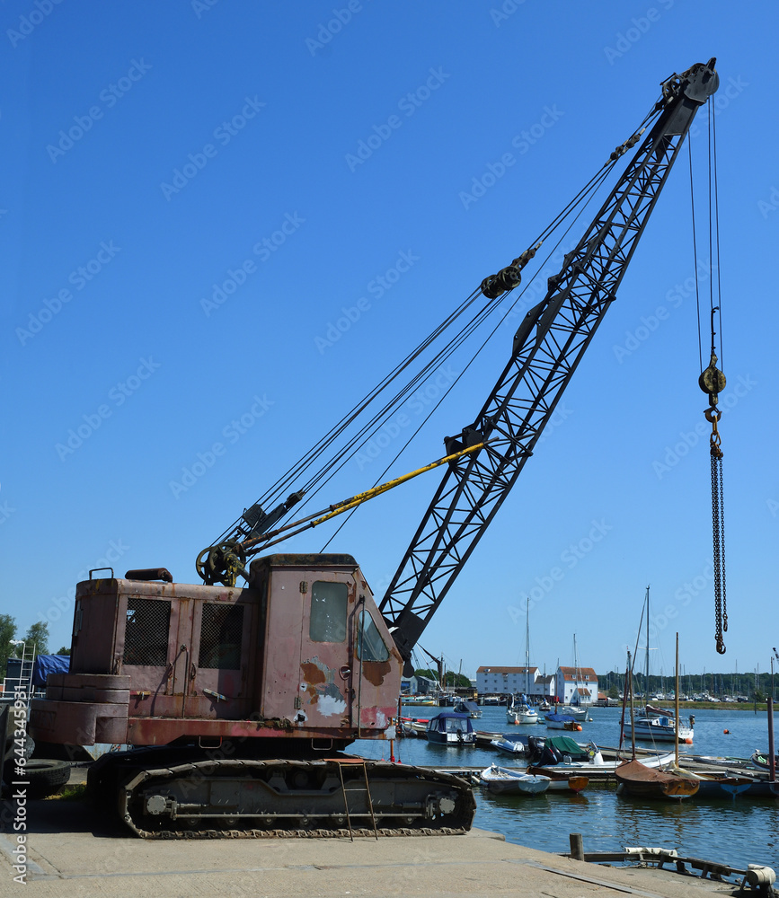 Waterfront crane at Woodbridge marina.