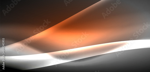 Neon-lit waves surge across background, mesmerizing dance of luminescence and motion. Dynamic backdrop captures essence of energy and modern aesthetics