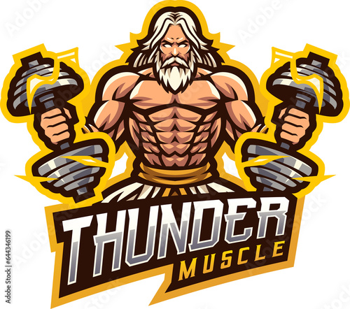 Zeus thunder musle mascot photo