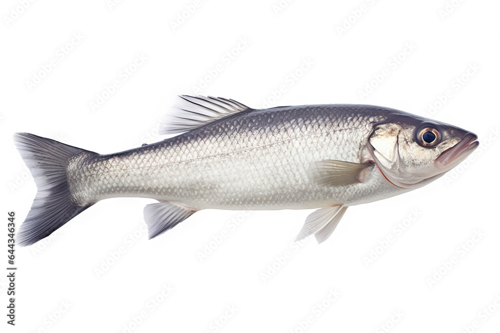 Seabass Elegance A Pristine Isolation on a Clean White Canvas.. created with Generative AI Seabass Elegance A Pristine Isolation on a Clean White Canvas.. created with Generative AI