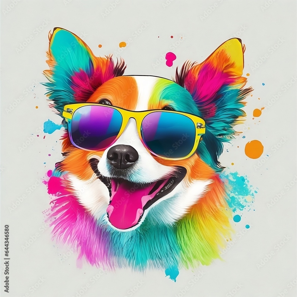 Dapper Dog with Sunglasses T-Shirt Graphic