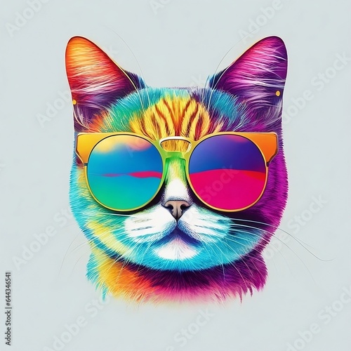 Chic Cat in Sunglasses T-Shirt Graphic