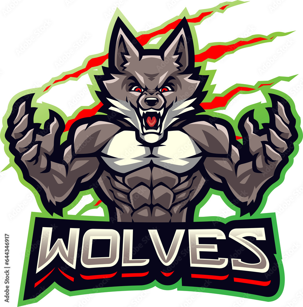 Wolves fighter esport mascot Wolves fighter esport mascot