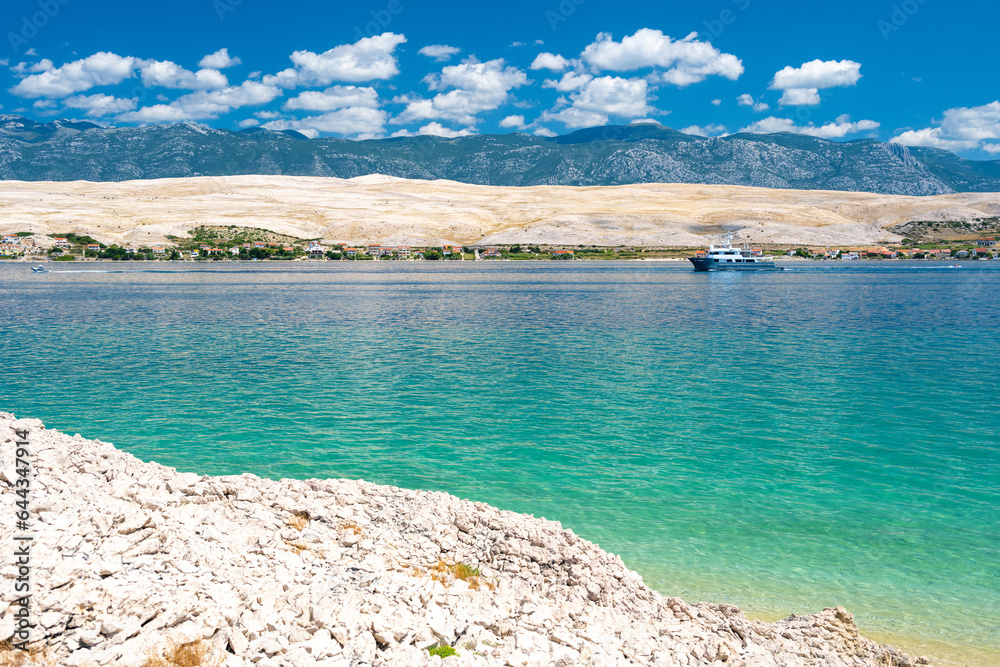 paradise beach on Pag island in Croatia