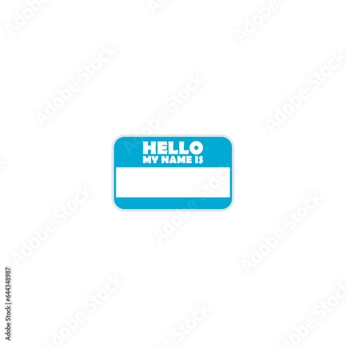 Hello my name card. Hello My Name Is Label isolated on white background