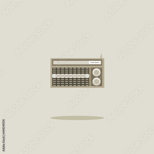Illustration of a retro audio cassette player in flat design style.