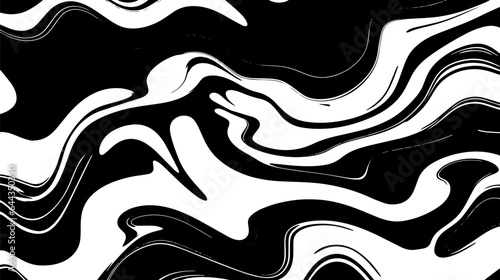 Abstract vector illustration from lines with wavy patterns, black and white, 2d vector