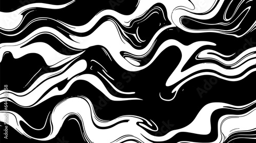 Abstract vector illustration from lines with wavy patterns, black and white, 2d vector