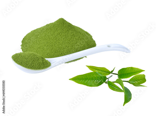 powder green tea and green tea leaf transparent png