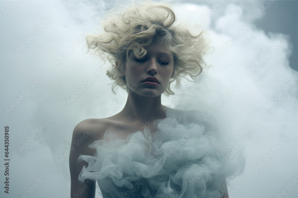 portrait of a person with smoke portrait of a person with smoke