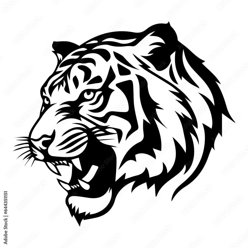 Fototapeta premium Tiger head portrait vector logo
