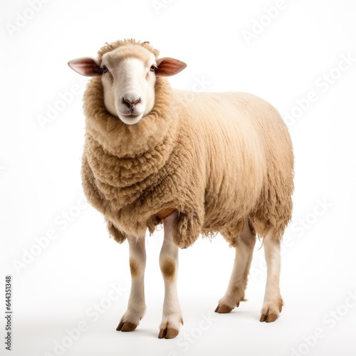 Sheep isolated on a white background. AI generated Image