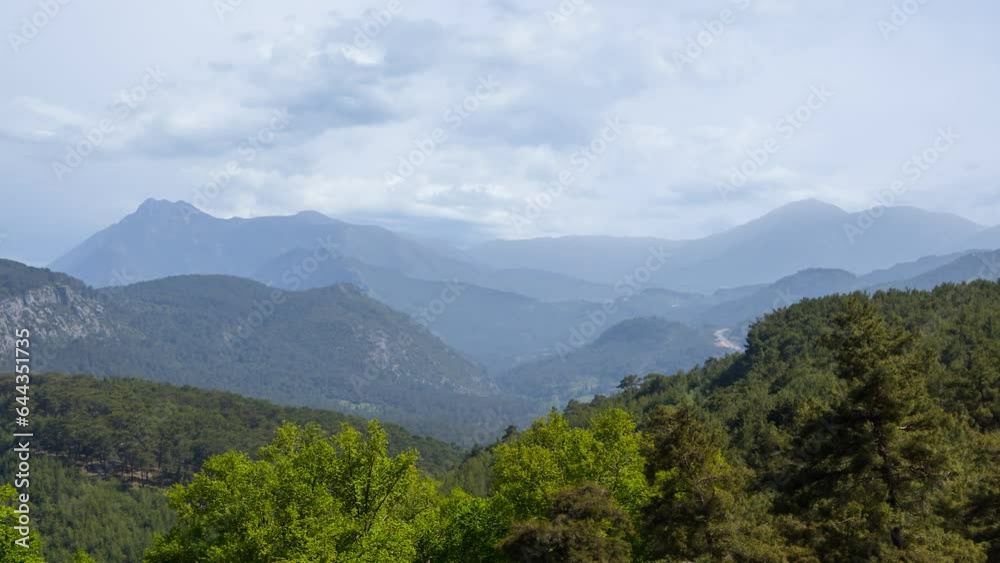 green mountain valley in blue mist time lapse scene green mountain valley in blue mist time lapse scene