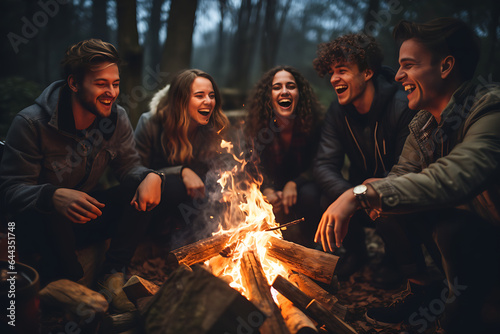 Laughter and bonding around the campfire