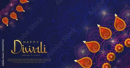 Diwali Footage Video with Diya Lamps Burning and light
