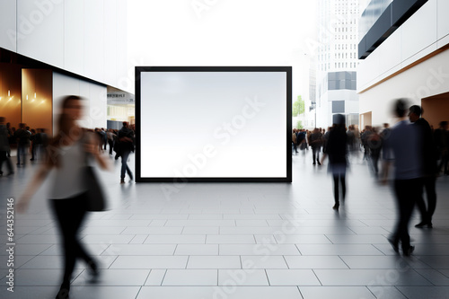 Public Space Signboard Mockup Blank Clean Screen for Offers and Advertisements. created with Generative AI