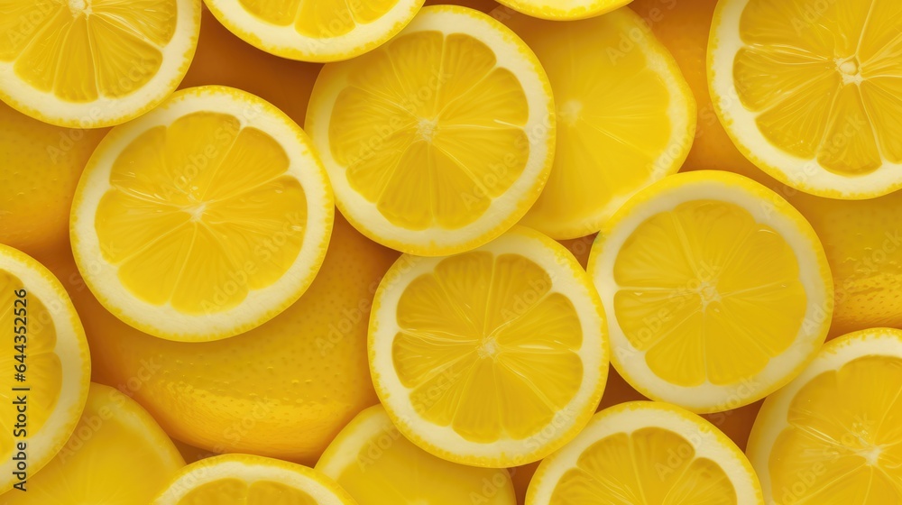 Lemons background. Top view. Flat lay. AI generated Image
