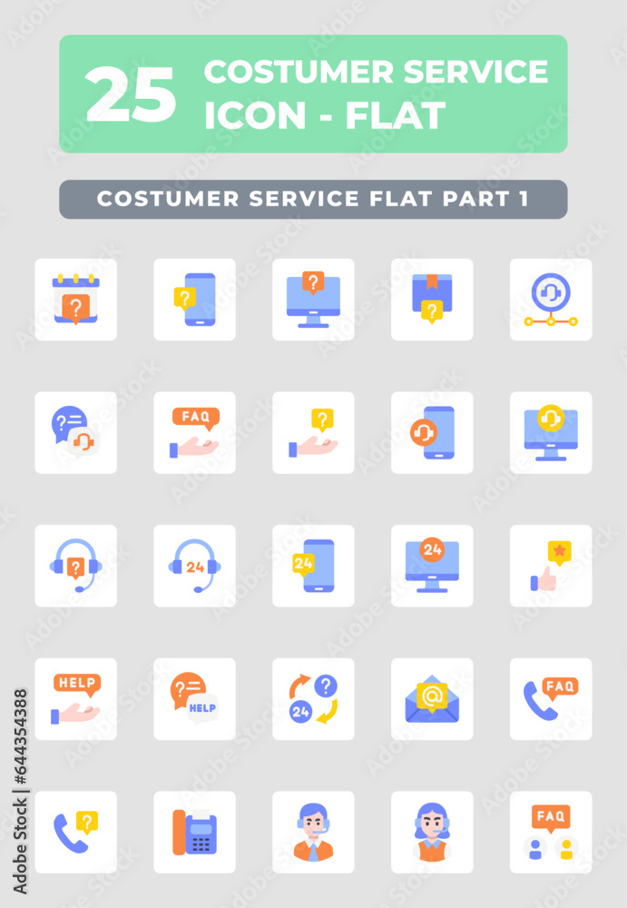 Costumer Service Flat Icon Style Design