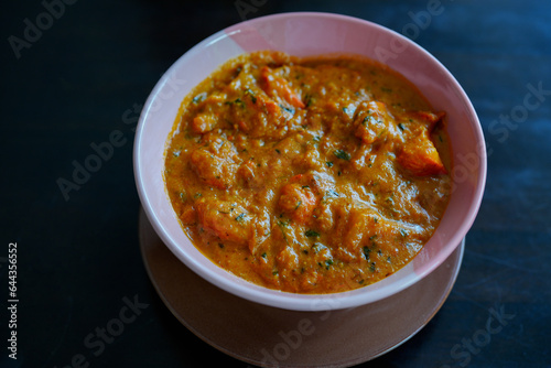 Chicken Vindaloo is a chicken in hot spicy curry. Popular Indian food in the restaurant.