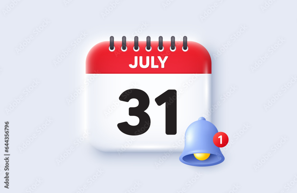 31th day of the month icon. Calendar date 3d icon. Event schedule date. Meeting appointment time. 31th day of July month. Calendar event reminder date. Vector 31th day of the month icon. Calendar date 3d icon. Event schedule date. Meeting appointment time. 31th day of July month. Calendar event reminder date. Vector