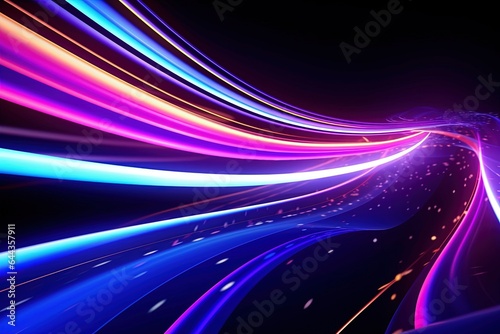 abstract futuristic background with pink blue glowing neon moving high speed wave lines and bokeh lights. Data transfer concept Fantastic wallpaper