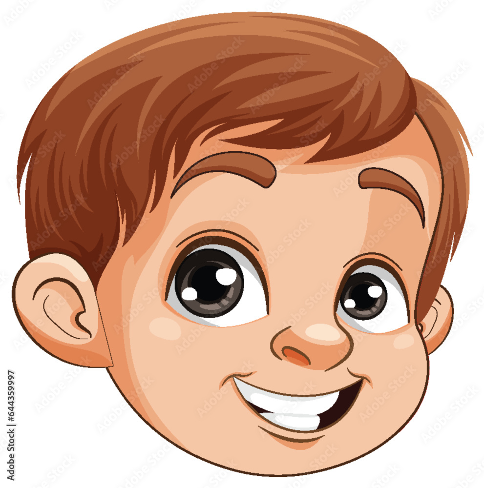 Cheerful Boy Head Vector Cheerful Boy Head Vector