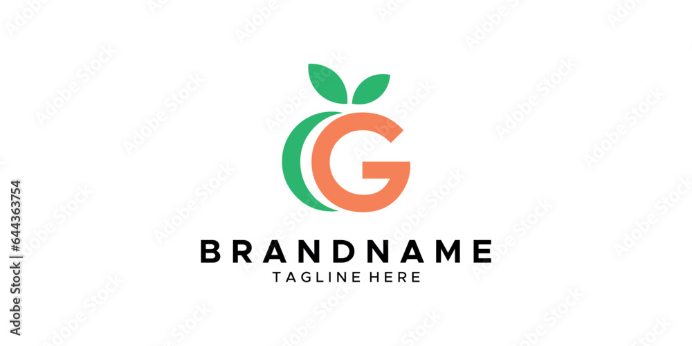 Fototapeta premium an orange G themed graphic image, on a white background. graphic vector base.