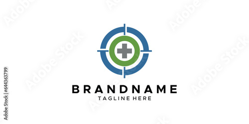 a graphic image with a medical target theme, on a white background. graphic vector base.