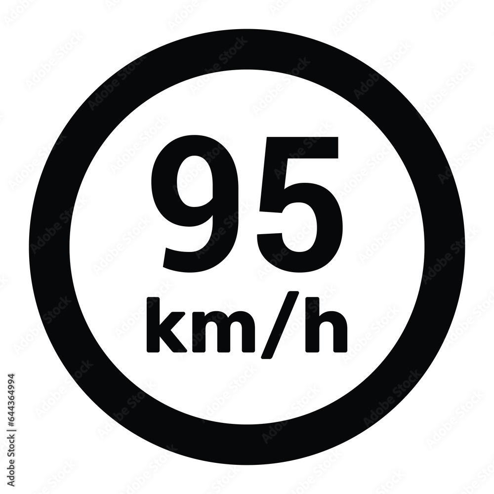 Speed limit sign 95 km h icon vector illustration Speed limit sign 95 km h icon vector illustration