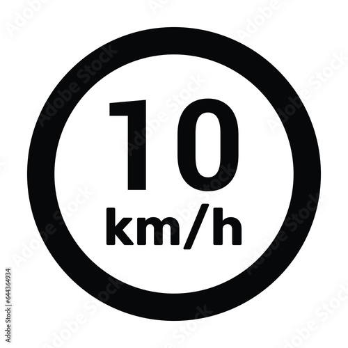 Speed limit sign 10 km h icon vector illustration