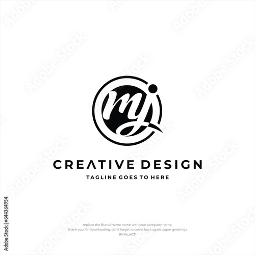 Letter MJ Logo Creative Design Premium Line Alphabet Monochrome Monogram emblem. Vector graphic design template element. Graphic Symbol for Corporate Business Identity.