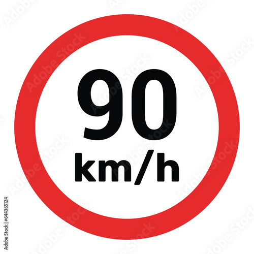 Wallpaper Mural Speed limit sign 90 km h icon vector illustration Torontodigital.ca