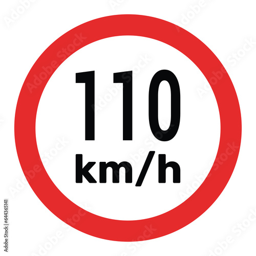 Wallpaper Mural Speed limit sign 110 km h icon vector illustration Torontodigital.ca