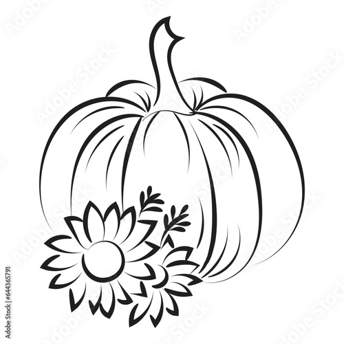 Printable Pumpkin Coloring Pages For Kids or use as poster  card  flyer or T Shirt