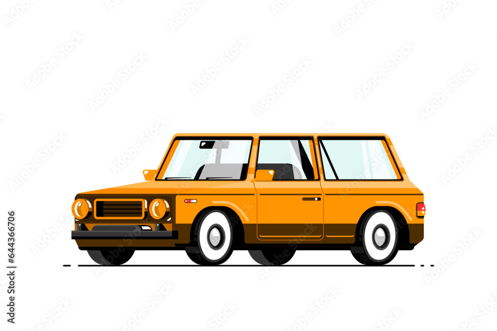 Personal car on isolated background, Vector illustration.