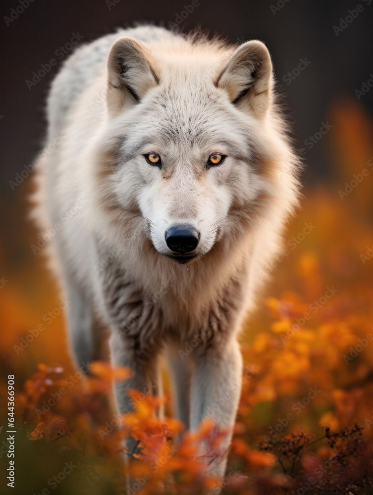 Arctic Wolf in its Natural Habitat, Wildlife Photography, Generative AI