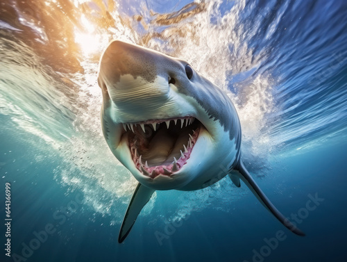 Obraz na płótnie Shark in its Natural Habitat, Wildlife Photography, Generative AI w salonie