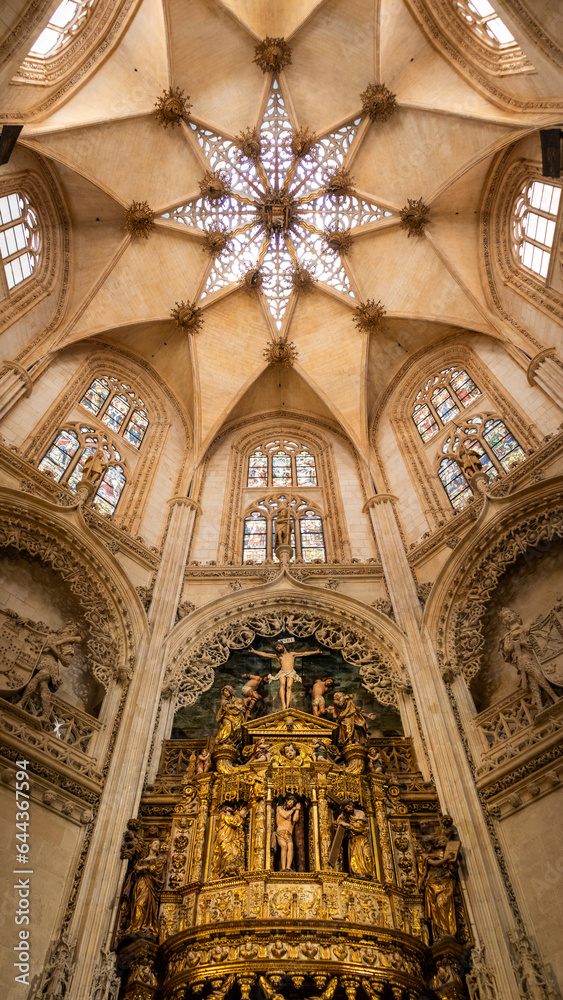 Art on the ceiling of the Cathedral of Burgos, the most beautiful in the world