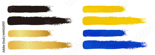 いろいろな色のブラシのベクターセット　手書きのブラシベースコレクション