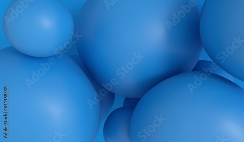 3D background of smooth blue bubbles photo