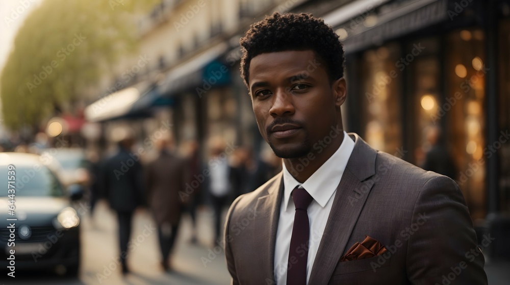 portrait of a business person on street in suit