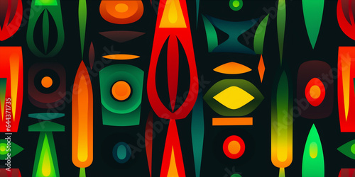 colorful abstract background with kandles of kwanzaa photo