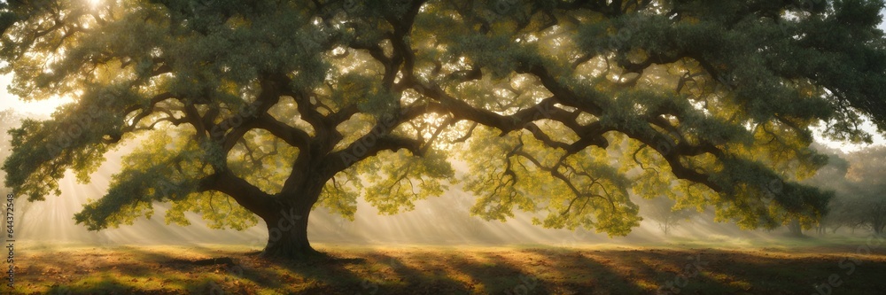 Obraz premium sun shining through trees