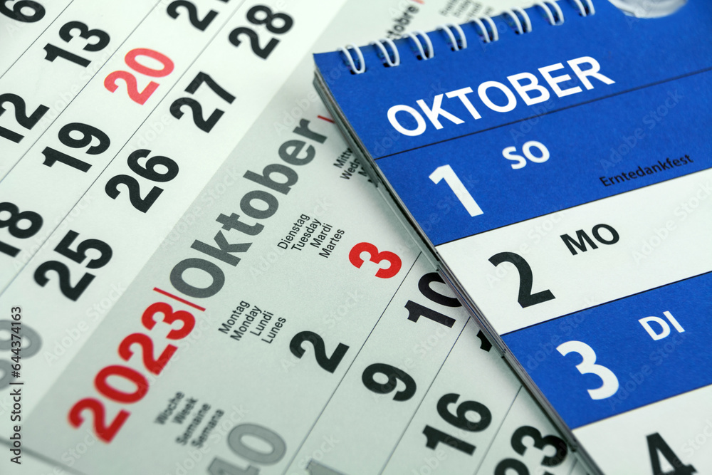 Deutscher Kalender und Oktober 2023 Deutscher Kalender und Oktober 2023