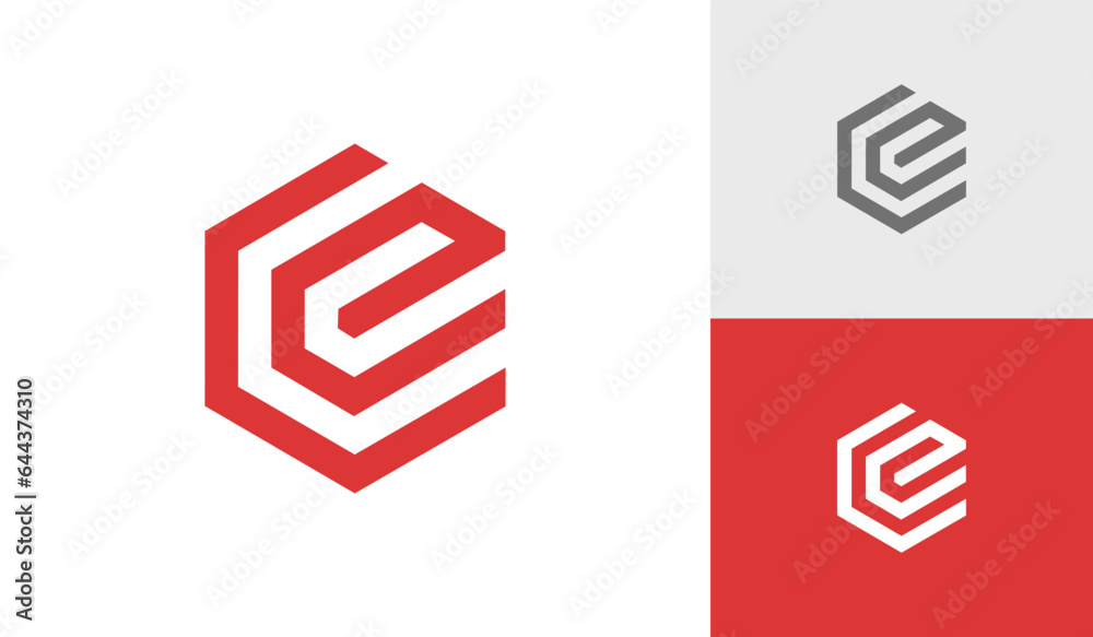 Letter CE hexagon logo design Stock Vector | Adobe Stock