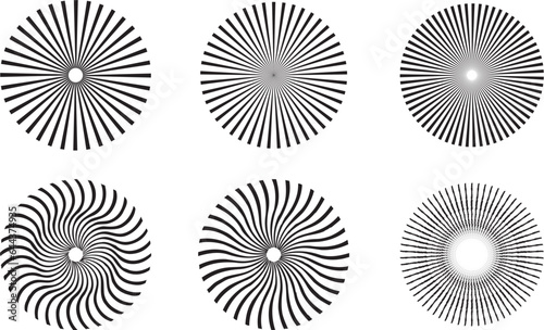 radial stripes or sunburst backgrounds