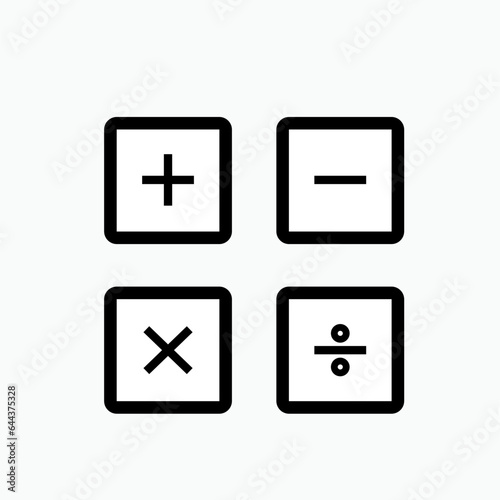 Calculator Icon. Math, Accounting Symbol - Vector Logo Template.