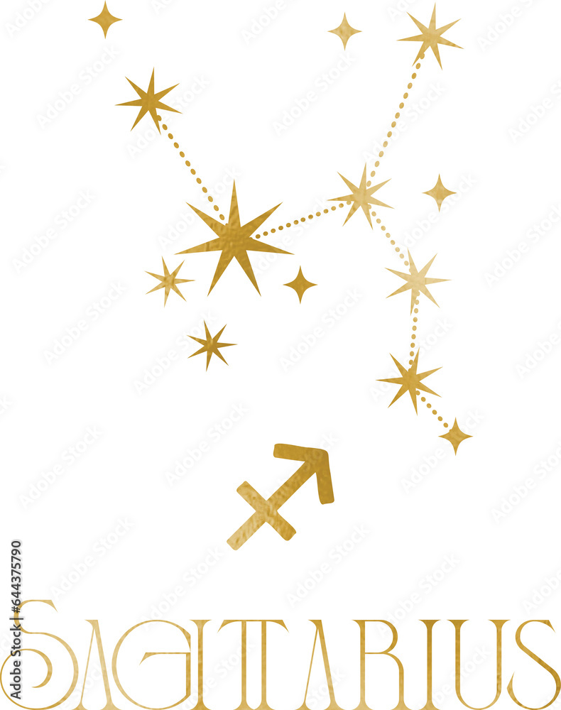 Sagittarius  Zodiac constellations with stars, astrology, astronomy spiritual elements