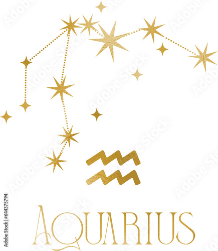 Aquarius Zodiac constellations with stars, astrology, astronomy spiritual elements