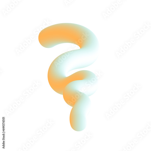 3D Gradient Squiggly Line Shape